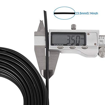65.6 Feet 3.5mm Aluminum Wire Black Bendable Metal Craft Wire for Beading Jewelry Craft Making - color: Round-Black, size: 3.5mm