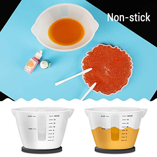 Gartful 500ml Large Silicone Measuring Cups, 2-Cup Resin Mixing & Pouring Cups for Epoxy, Resin Jewelry Making, Nonstick Reusable Craft Measuring Cups, 16 oz, Set of 2 - size: XL-500ml*2