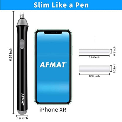 AFMAT Battery Operated Pencil Eraser for Sketching Pencils/Drafting/Drawing/Graphite Pencils, Couture Creations Creative Detailer Tool, AFMAT Electric Eraser Kit for Artists, 140 Refills EEB01 - color: Black