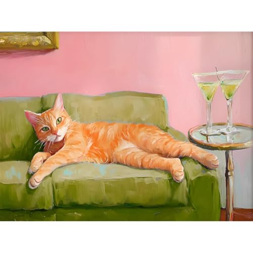 Orange Cat Diamond Art Kits for Adults Diamond Painting Kit for Beginner - color: DP04365, size: Round Drill