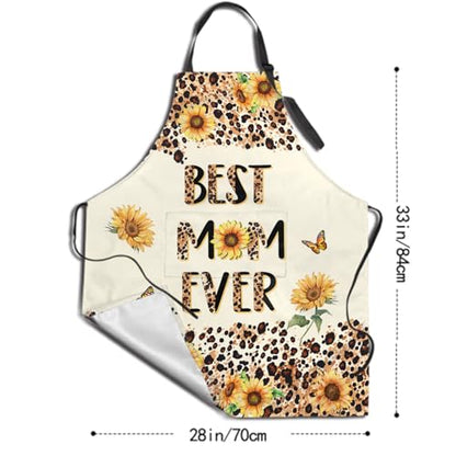 Giwawa Unisex Adult Apron Waterproof Stain Resistant Kitchen Cooking Apron with 2 Pockets for BBQ Grill Painting - color: Best Mom Ever
