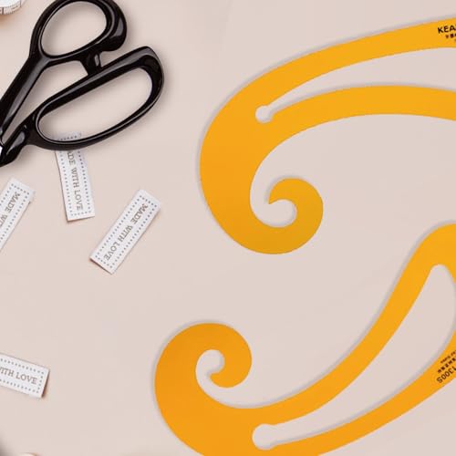 KEARING 2Pcs Orange French Curve Ruler Set - Flexible Sewing Template - style: 1300S