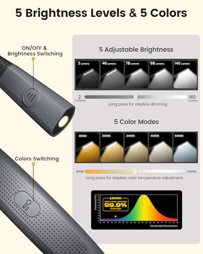Glocusent Bendable Neck Light, 100 Hours Reading Light for Book Lover Gifts - color: Gray