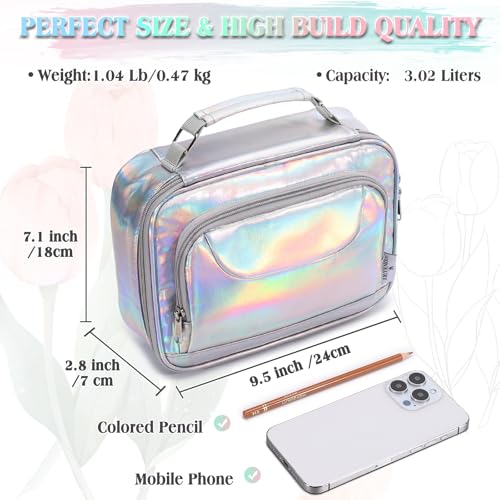VX VONXURY Large Pencil Case, 54-Slot Colored Pen Pouch 2 Removable Sleeves - color: Silver