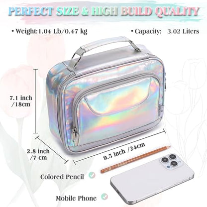 VX VONXURY Large Pencil Case, 54-Slot Colored Pen Pouch 2 Removable Sleeves - color: Silver