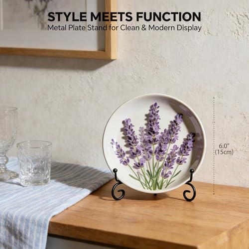 Artliving Plate Stands for Display, 6 Inch Black Iron Easel Plate Display Photo Holder Stand, Displays Picture Frames, Decorative Plates, Tablets and Art (2 pack) - size: 6 inch(2 Pack)