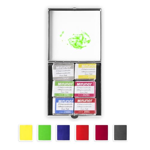 Mini Portable Handmade Artist Watercolor Paint,6 Colors Solid Watercolor - color: Solid Watercolor--mix Color 05