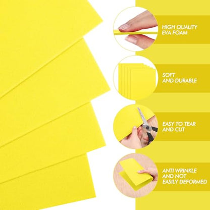 Innconee 20 Pcs 3mm Embroidery Foam EVA Foam Sheets for 3D Embroidery Arts and Crafts, DIY Projects, Hand Sewing, Quilting, Hats, Cosplay Costumes, Pillows (Yellow,6 x 9 Inch) - color: Yellow, size: 6 x 9 Inch