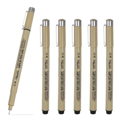 PATIKIL Fineliner Pens, 6 Pcs 03 0.35mm Fineliner Marker Black Waterproof Ink Archival Drawing Pens Art Supplies Set for Sketching Journaling Scrapbooking Artist Illustration - size: 03 0.35mm