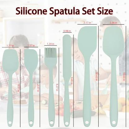 6 Pieces Silicone Spatula Set, Food Grade Silicone Scraper Spatulas Heat Resistant Kitchen Utensils Brush BPA-free Spatula for Scraping, Cooking, Mixing, Baking
