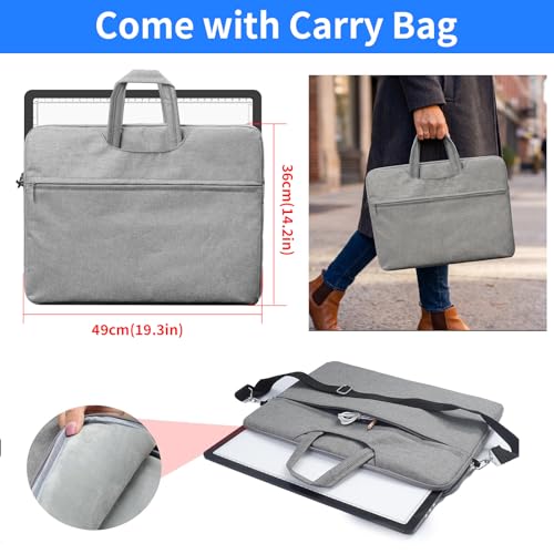 LEACUBER A3 Tracing Light Box with Bag, Magnetic Diamond Art Light Board with Side Buttons, Super Bright Light Pad for Diamond Painting, Corded Light Table for Sketching, Drawing, Weeding Vinyl - size: A3 with Carry Bag