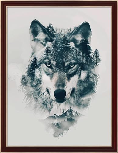 Leczany Cross Stitch Stamped 11CT 3 Strands Kits for Adults Beginners Patterns Craft Kit Needlepoint Full Range of Embroidery Kits DIY Starter | Wolf 15.8×20.9 inches - color: 11CT Stamped kits, Wolf 15.8×20.9 inches