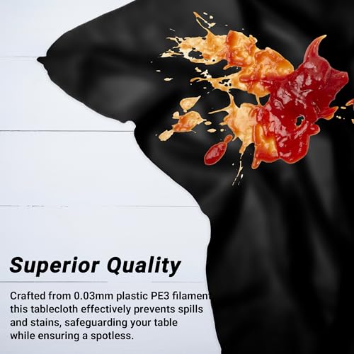 QZYL 4 PCS Picnic Table Cover with Bench Covers, Black Plastic Table Cloths, 54 X 108 in Disposable Waterproof Rectangle Table Covers for Camping Birthdays Weddings Parties Christmas - color: Black, size: 4pcs 54x108 in