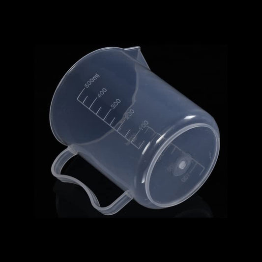 1 Piece Plastic Measuring Cups with Handle Clear Measuring Cup Plastic Beaker Cups Plastic Graduated Cup Multipurpose Mixing Cups for Kitchen Experiment Mixing Paint Epoxy Resin, 500ml