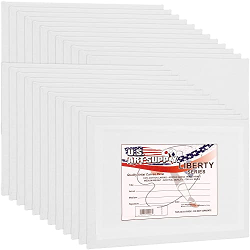 U.S. Art Supply 8 X 10 Inch Art Canvas Board Panels 24 Pack - 8 Ounce - size: 8" x 10"