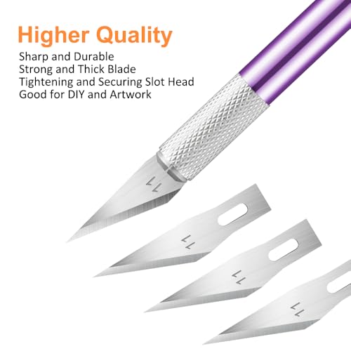 3PCS Craft Knife Hobby Knife Includes 30PCS Spare Exacto Knife Blades #11 and A Ruler, HEADLEY TOOLS Precision Exacto Knife Set Ideal for Crafting, Scrapbooking, Arts, DIY, Stencil, Carving - color: 3 Colors