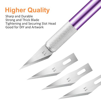 3PCS Craft Knife Hobby Knife Includes 30PCS Spare Exacto Knife Blades #11 and A Ruler, HEADLEY TOOLS Precision Exacto Knife Set Ideal for Crafting, Scrapbooking, Arts, DIY, Stencil, Carving - color: 3 Colors