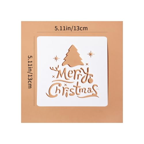 12 Pcs Christmas Stencils Reusable Painting Stencils, for Wall, Scrapbook, Xmas Greeting Card, DIY Project Drawing Aids
