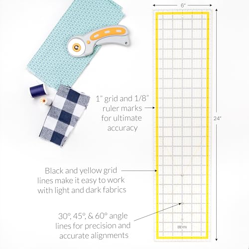 WA Portman 24x36 Fabric Cutting Mat for Sewing, Rotary Cutter & Clear Ruler | Quilting Kit includes 24x36 Sewing Cutting Mat Large, Rolling Fabric Cutter w/ 5pc Blades, & 6x24 Quilting Ruler, Sewing Kit - size: 24" x 36"