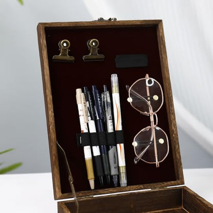 Writers Messenger Wooden Box,Handmade Retro Crossbody Sketch Tool Box,Portable Artist Bag Painting Brush Storage,Sketch Box Easel for Outdoor Painting,Field Note Organizer