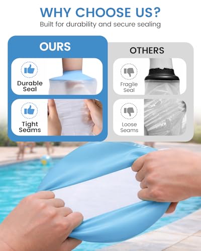Waterproof Cast Cover for Shower Arm Kids, Light Blue, Hand - color: Light Blue, size: Hand (11" Length)