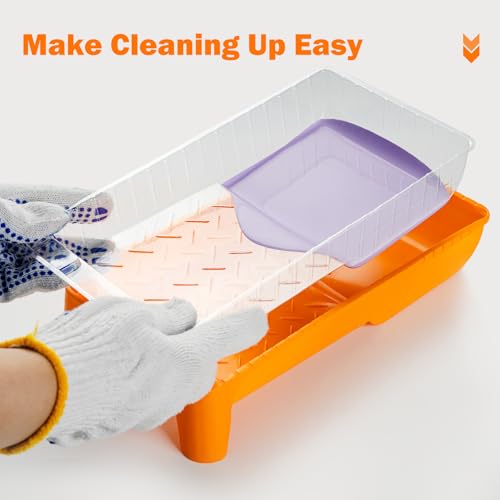 Mister Rui Mini Paint Roller Kit 22 Pieces, 4" 2" Paint Rollers Foam Brush