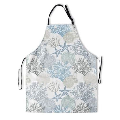 Giwawa Unisex Adult Apron Waterproof Stain Resistant Kitchen Cooking Apron with 2 Pockets for BBQ Grill Painting - color: Coastal
