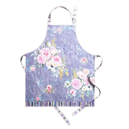 Maison d' Hermine Aprons for women with Pocket 100% Cotton (27.50"x31.50") | Adjustable Neck Strap & long ties Apron Men Chef Wedding Cooking Gardening Server Maid - color: 062 - Sweet Rose Lavender - Lush