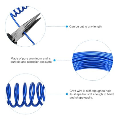 PATIKIL 32.8ft Aluminum Wire, 1pcs Jewelry Wire Aluminum Craft Wire 2mm 12 Gauge Wire Metal for Jewelry Making Beading Crafting Pendants Art, Blue - color: Blue, size: 2mm