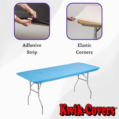 6' Rectangle Plastic Table Covers 30" x 72", Bundle of 5 (Light Blue) - color: Light Blue