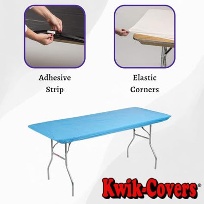 6' Rectangle Plastic Table Covers 30" x 72", Bundle of 5 (Light Blue) - color: Light Blue