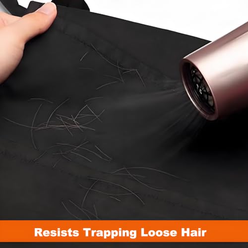Hair Stylist Apron with 5 Pockets & 2 Loops, Barber Half Waist Apron with Adjustable Belt, Professional Hairdresser Tools Storage Holster Salon Waist Pouch for Hairstylist, Makeup Artist