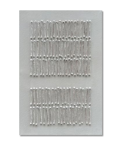 Art Hand-Painted White Minimalist Modern Abstract Oil Painting on Canvas, 45x30 inches, Suitable for Multi-Room Decoration - color: Yi056