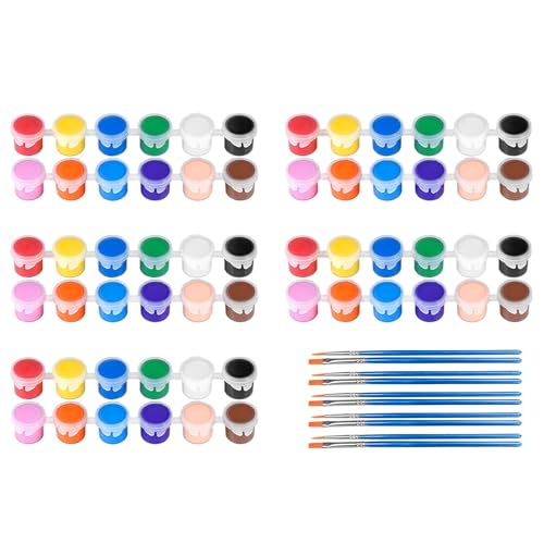 5 Pack Mini Acrylic Paint Set,12 Colors Acrylic Paints Strips for Adults Craft Paint,70 PCS Painting Kit Container Strips Storage, Perfect for Home Birthday Party Favors…… - style: pack of 5