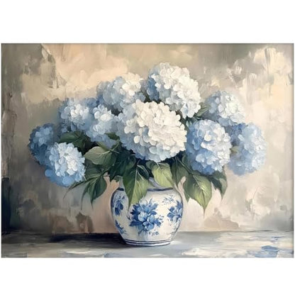 WUDWL Hydrangea Diamond Art Kits for Adult Diamond Painting Kits for Adults | Flower DIY Diamond Painting Kits 5D Diamond Dots Gem Art Crafts with Tools,Round Full Drill 12x16inch - color: DP04738
