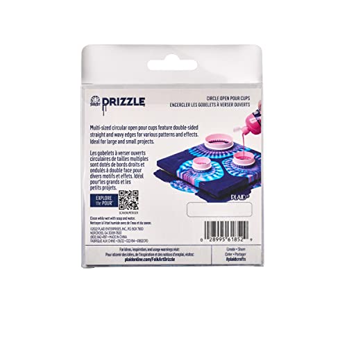 FolkArt Drizzle Open Pour Cups, Set of 6 Circle Cups for DIY Paint Pouring Arts and Crafts Projects, 61852 - style: Circle Pour Cups