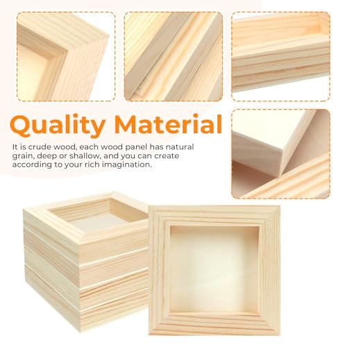 FSWCCK 5 Pack 4 x 4 inch Wood Panel Boards, Unfinished Wood Canvas Panels for Crafts, Painting Canvas, DIY Art Projects, Pouring, Arts Use with Oils, Acrylics - size: 4"X 4" 5 Pack