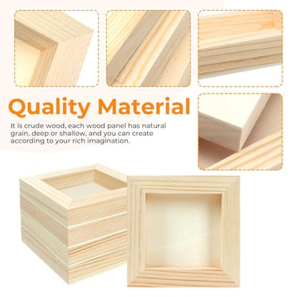 FSWCCK 5 Pack 4 x 4 inch Wood Panel Boards, Unfinished Wood Canvas Panels for Crafts, Painting Canvas, DIY Art Projects, Pouring, Arts Use with Oils, Acrylics - size: 4"X 4" 5 Pack