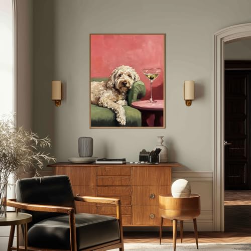 Dog Paint by Number for Adults, Paint by Numbers Kit for Adults 16x20 Inch - color: Dog and Cocktail (16x20 in)