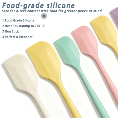 6 Pack Silicone Spatulas 10.9 in Large & 8.2 in Small, Nonstick Heat Resistant Mixing Tools for Baking Cookware - color: 6 Pcs large&small