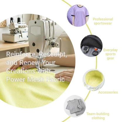 Bird Eye Mesh Jersey Fabric 1 Yard 65 Inch Wide Light Yellow - color: Light Yellow, size: 65'' x1 yard