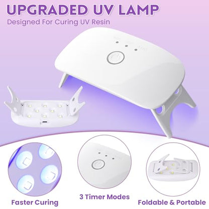 LET'S RESIN 250g UV Resin Jewelry Making Kit, 153Pcs Starter Kit with Light - size: 250g Jewelry Making Kit