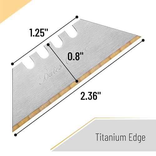 Bates Utility Knife Blades, 40 Pack, Titanium Edge, Box Cutter Blades Refills - color: Silver With Titanium Edge, size: 40 Pack