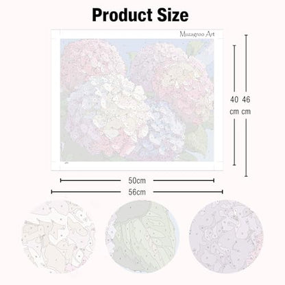 Muzagroo Paint by Numbers Oil Painting Kits for Adults DIY Hydrangea Flowers Oil Painting for Beginners Crafts Kits with Brushes and Acrylic Paints 16x20 inches (Hydrangea) - color: Hydrangea