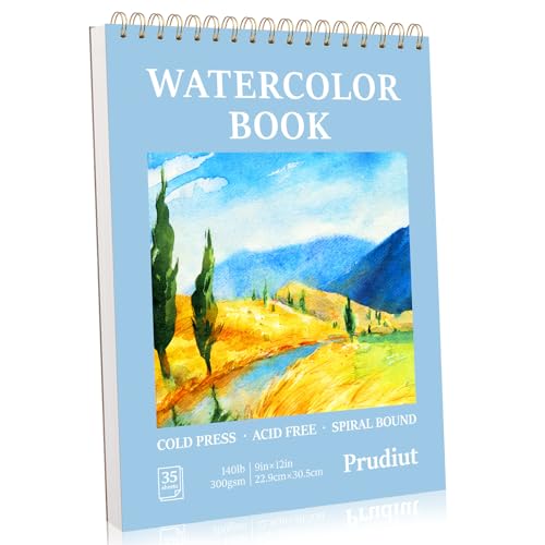 35 Sheets Watercolor Paper Pad 9x12 Inch, 140 Lb Cold Press, Spiral - size: 9x12 Inch