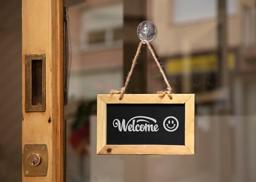 YKW Welcome Sign Stencils Set - 7 Reusable Smiley Paw Templates - Up to 14x5 - Welcome Words, Leaves, Pumpkin - for Porch, Door, Wood, Fabric - DIY Home Decor,Translucent and Soft - style: Welcome-1