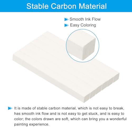 PATIKIL Compressed Charcoal Sticks, 12 Pack Art Supplies Sketch Square Stick for Artist Drawing Sketching Shading Painting, White