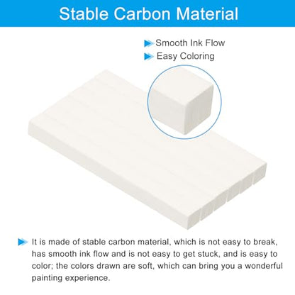 PATIKIL Compressed Charcoal Sticks, 12 Pack Art Supplies Sketch Square Stick for Artist Drawing Sketching Shading Painting, White