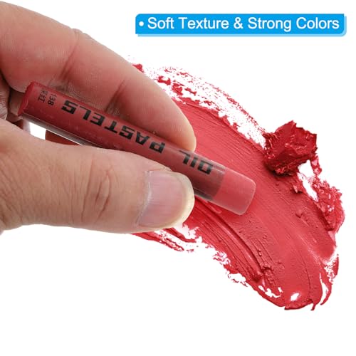 PATIKIL Red Oil Pastels, 12Pcs Soft Oil Crayons Creamy Pastels Stick Art Supplies for Art Painting Drawing Blending Graffiti for Artists Beginners - color: Red