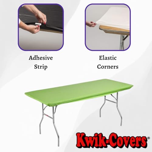 6' Rectangle Plastic Table Covers 30" x 72", Bundle of 5 (Lime Green) - color: Lime Green